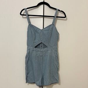 Express Light Blue Denim Romper